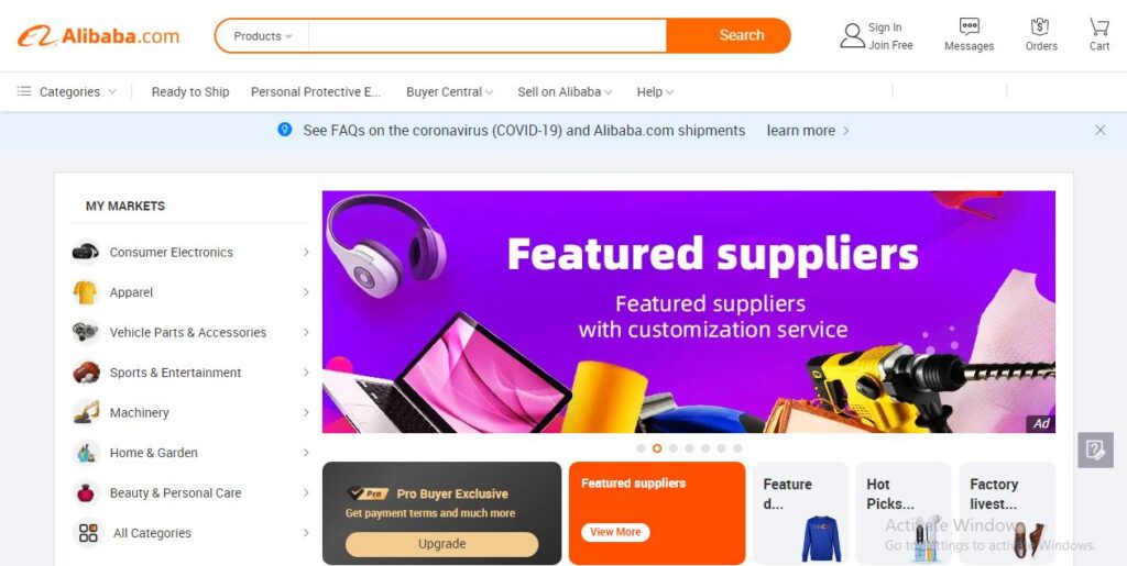 Alibaba e-com marketplace