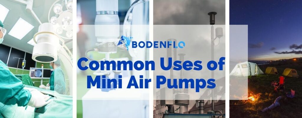 Section image for 'What Are the Common Uses of Mini Air Pumps?' in 'What Does a Mini Air Pump Do?' article; features quadrants around central text.