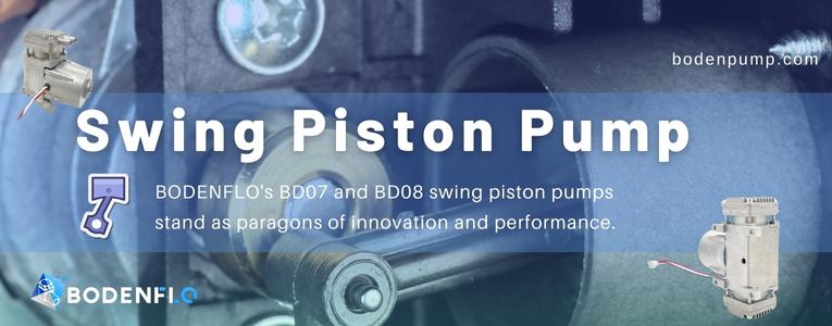 Detailed view of BODENFLO's BD07 and BD08 swing piston pumps in action