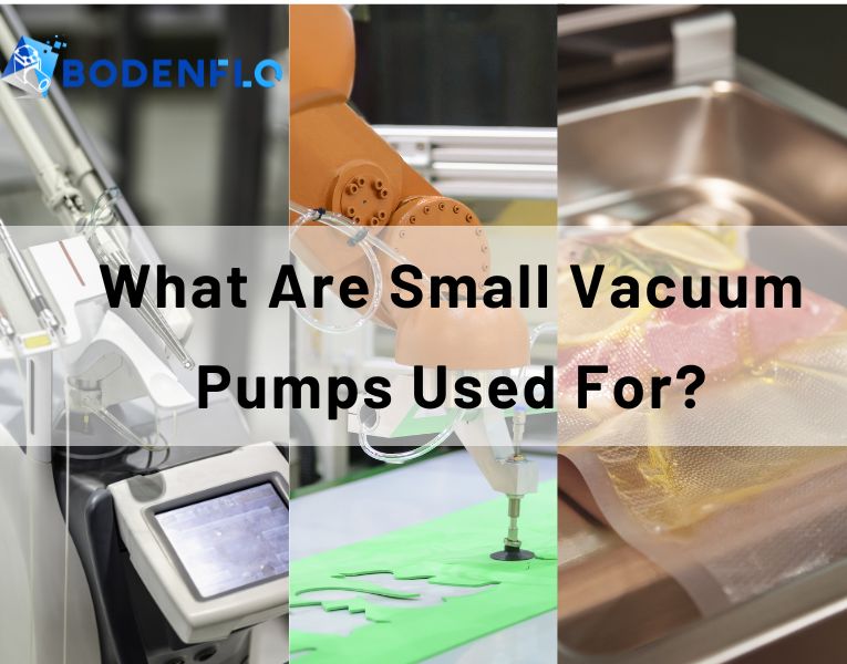 BODENFLO small vacuum pumps used in diverse applications including medical devices, robotics, and food packaging.