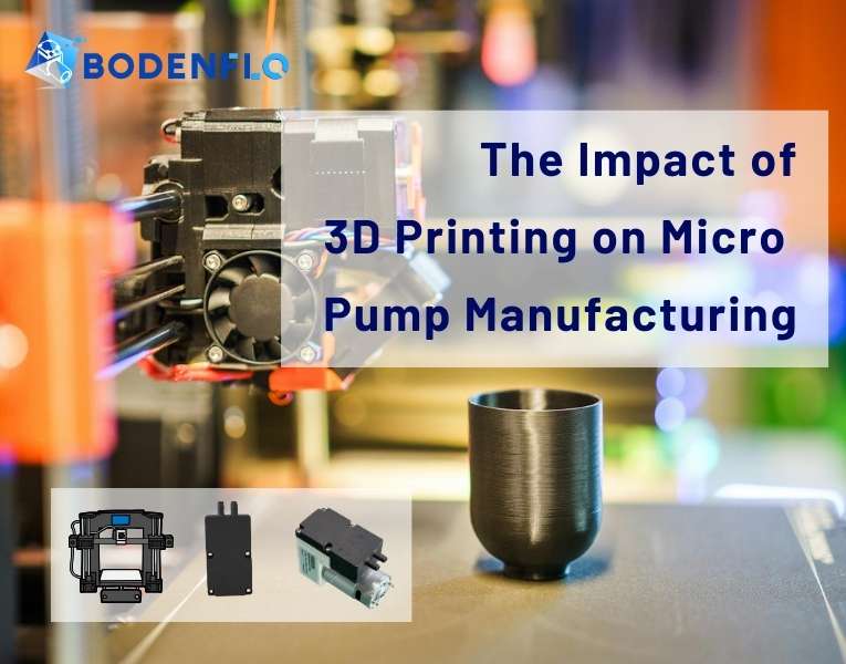 3D printer creating a micro pump component for BODENFLO, showcasing the impact of additive manufacturing.