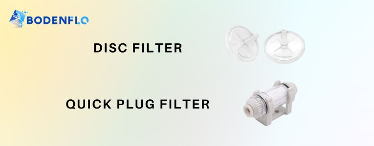 BODENFLO disc filters and quick plug filters for diaphragm pumps.