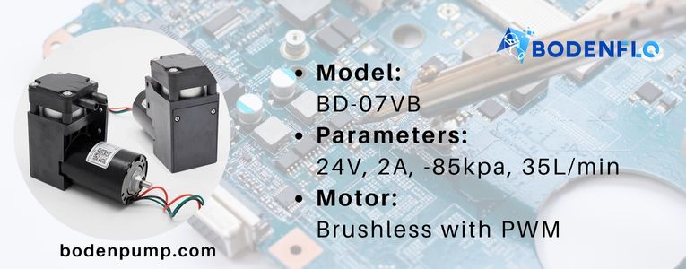 BD-07VB 24V Micro Vacuum Pump with Brushless PWM Motor for Soldering Systems