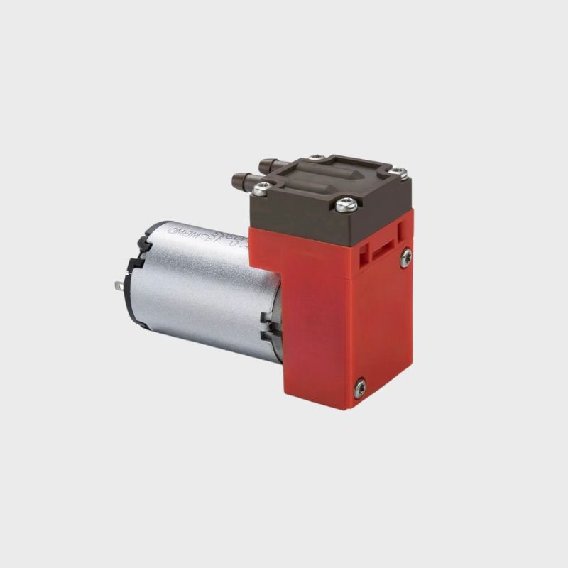 Compact diaphragm air pump for precise pressure and vacuum control in inkjet printing.