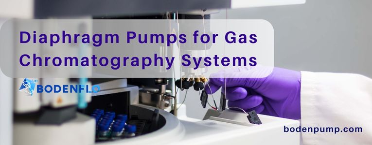 BODENFLO micro diaphragm pump in a laboratory setup for GC-MS analysis.