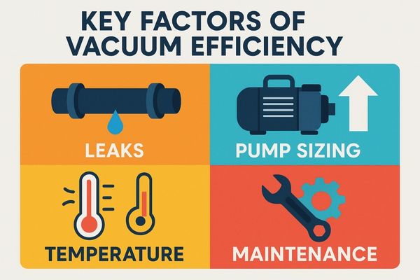 Infographic showing various factors affecting vacuum efficiency