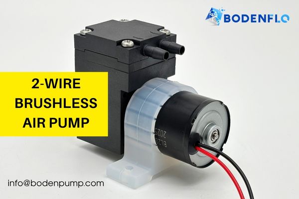 A basic 2-wire brushless diaphragm air pump ready for connection