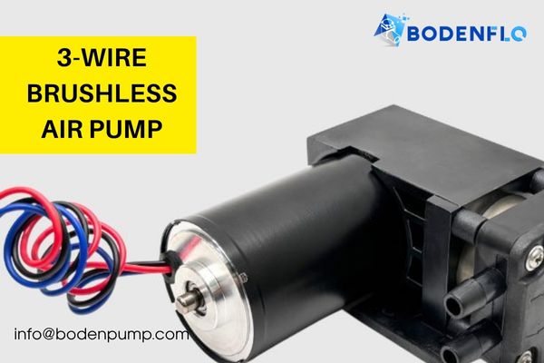 A 3-wire brushless air pump with its speed control wire clearly visible