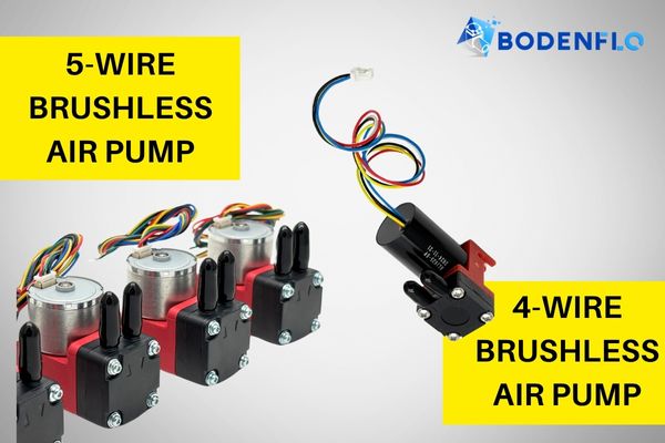 A 5-wire brushless air pump highlighting its multiple control and feedback lines