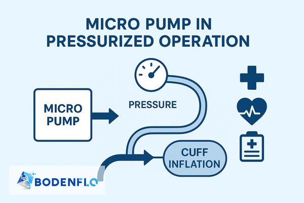 A micro pump inflating a small bladder or cuff within a medical device