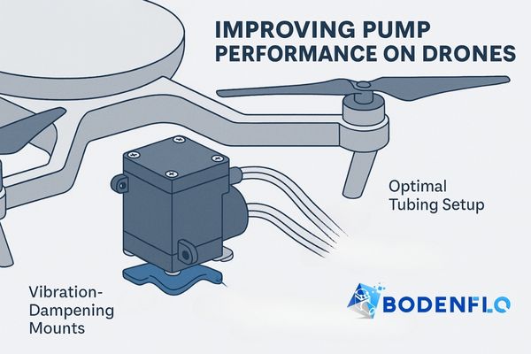 A diagram showing best practices for mounting a pump on a drone