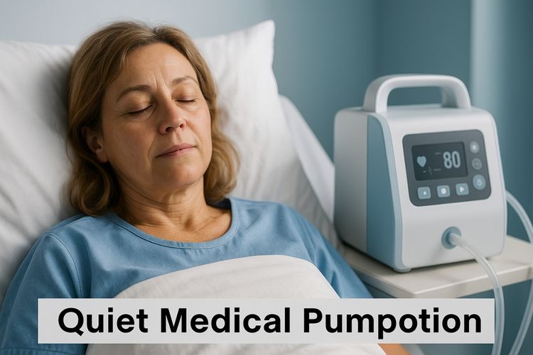 A patient resting peacefully near a bedside medical device