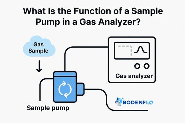 Diagram showing how a sample pump delivers gas to the analyzer