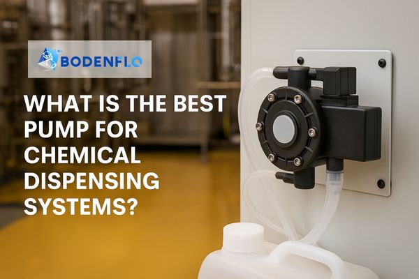 Corrosion-resistant diaphragm pump mounted in an industrial chemical dispensing system