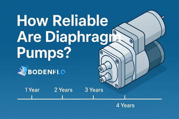 Cover image for “How Reliable Are Diaphragm Pumps?” showing a diaphragm pump illustration with a multi-year reliability timeline.