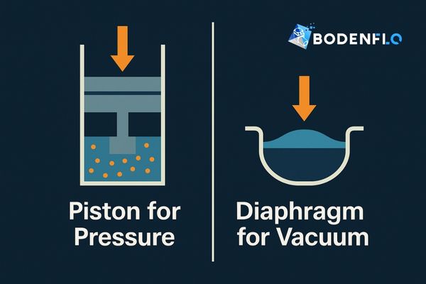 An animation showing a piston compressing air and a diaphragm creating a void