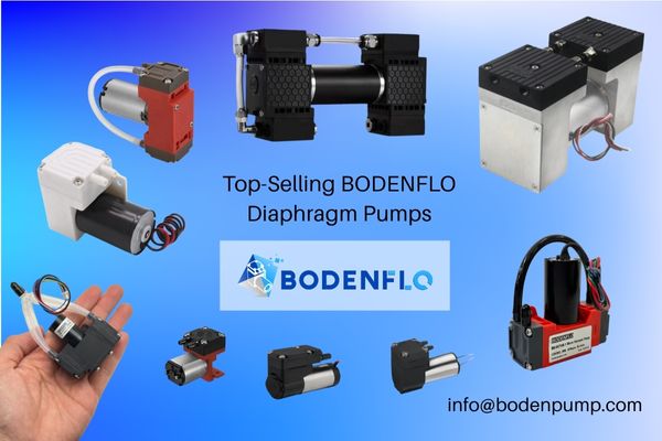 A showcase of four different BODENFLO diaphragm pumps