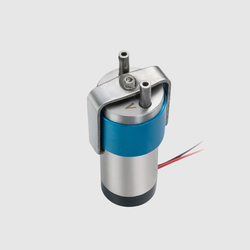 BODENFLO BD-05T01HR5L mini rotary vane vacuum pump, 12V DC, 1–5 L/min, for air particle counters and cleanroom monitoring.