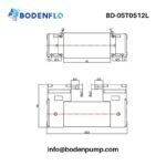 Dimensional drawing of BD-05T0512L diaphragm pump – 103x32x55mm size