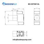 BD-05T0614L miniature gas pump dimensional drawing – 110×46×91 mm compact size for integration.