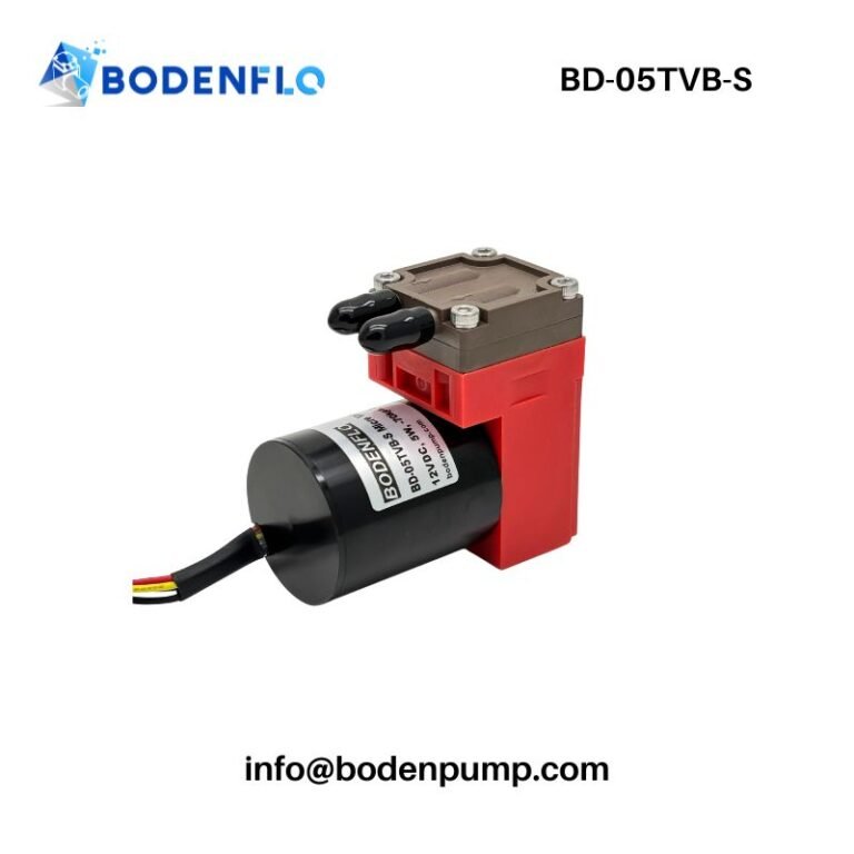 BD-05TVB-S diaphragm brushless pump angled view, compact 12V/24V micro vacuum pump