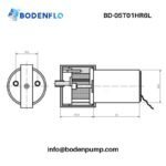 Dimensional drawing of BD-05T01HR6L rotary vane vacuum pump
