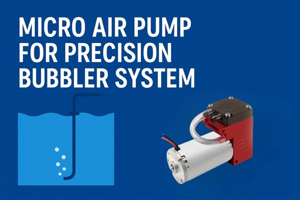 Micro air pump for water level bubbler system with tube releasing bubbles