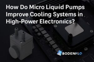Micro liquid pump and CPU water block showing liquid cooling solution for high-power electronics