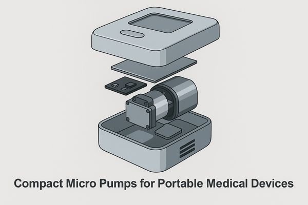 An exploded view of a compact, portable medical device showing the small micro vacuum pump inside