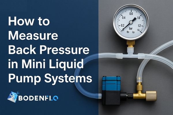 A close-up of a test setup with a mini pump, tubing, a pressure gauge, and a T-connector