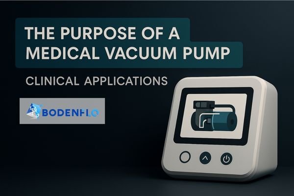 Medical vacuum pump cover image showing clinical application and device interface