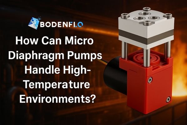 Micro diaphragm pump designed for high-temperature environments in an industrial setting.