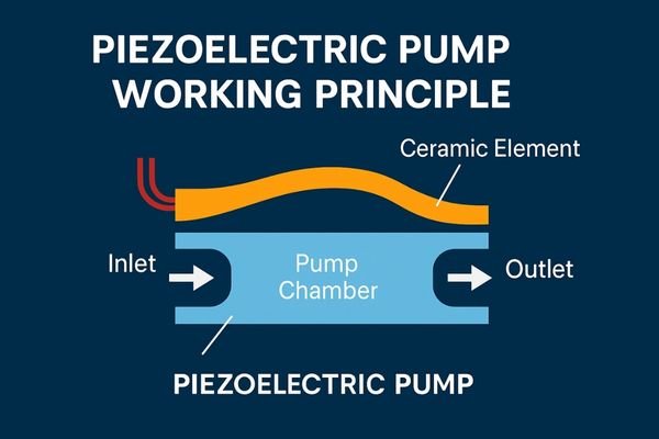 An animation showing the bending motion of a piezoelectric element