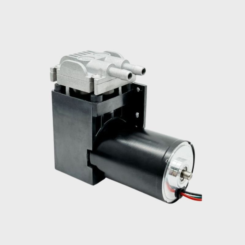 BODENFLO BD-07VB-M brushless micro vacuum pump with compact red housing, providing strong suction for dental and medical equipment.