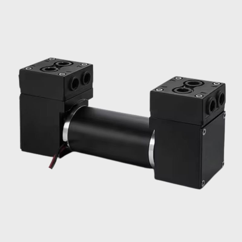 BODENFLO BD-05T0617L dual-head diaphragm pump in parallel configuration for high-flow vacuum and pressure operation.