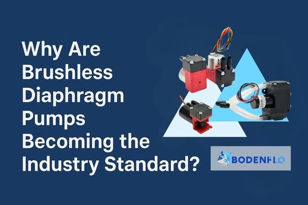 Cover image showing multiple BODENFLO brushless diaphragm pumps with the title “Why Are Brushless Diaphragm Pumps Becoming the Industry Standard?” on a blue background.