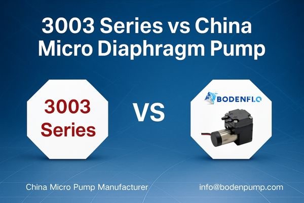 Comparison cover image showing “3003 Series” vs “China Micro Diaphragm Pump” with a premium blue technical background.