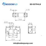 Dimensions and mounting drawing of brushless double-head piston compressor – BD-05TR4LB