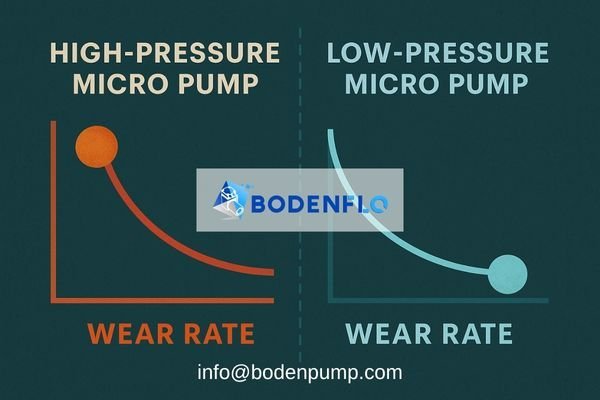 A worn-out high-pressure micro diaphragm pump next to a new low-pressure one