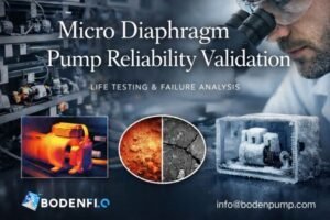 Micro diaphragm pump reliability validation through life testing and failure analysis at BODENFLO laboratory