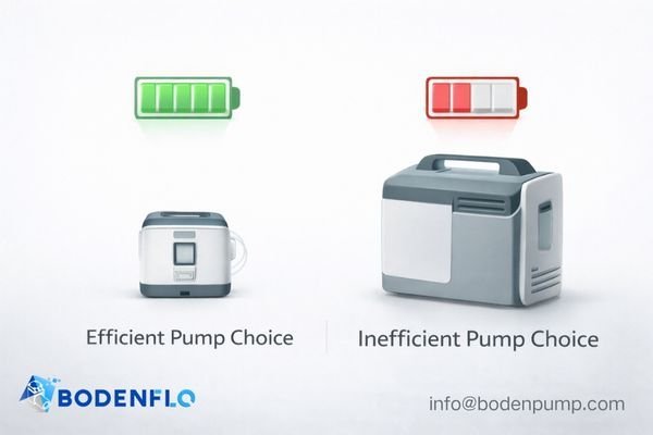 An infographic comparing two devices: one small with a long battery icon, the other large with a short battery icon.