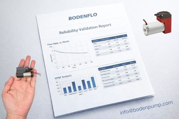 A professional-looking sample of a BODENFLO MTBF report with charts and graphs.
