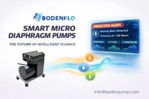 Smart micro diaphragm pump with integrated pressure, flow, and temperature monitoring dashboard for predictive maintenance and intelligent fluidics