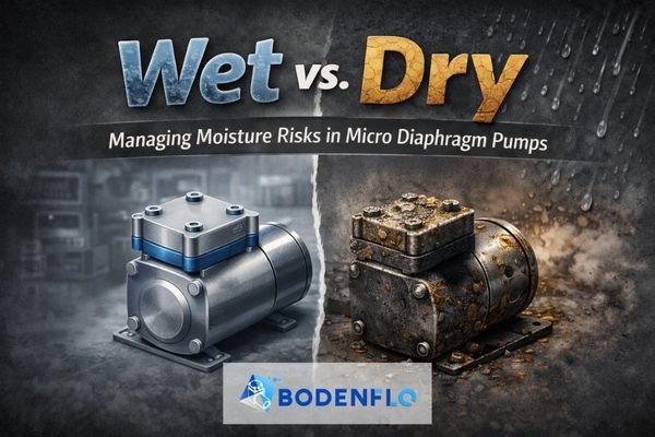 Wet vs Dry conditions in micro diaphragm pumps showing moisture impact on pump reliability