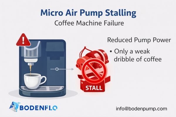 An integrated micro air pump stalled inside a compact coffee machine