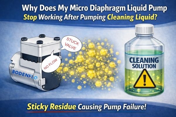 micro diaphragm liquid pump failure caused by cleaning liquid residue blocking flow
