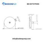 Micro piezo pump engineering drawing with detailed dimensions BD-05T01PZ05
