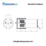 micro pump dimension drawing OEM vacuum pump design diagram 64x26x30mm