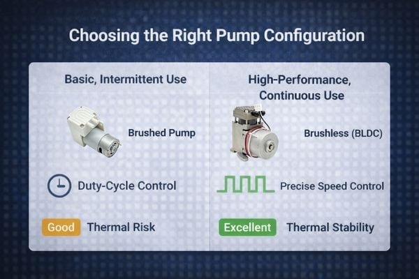 A simple chart comparing a low-power setup vs. a high-output setup