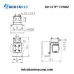 BD-05TF110WBZ inkjet pump technical drawing with dimensions and layout for OEM integration
